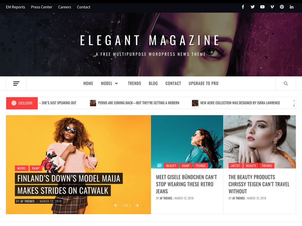 Elegant Magazine free theme