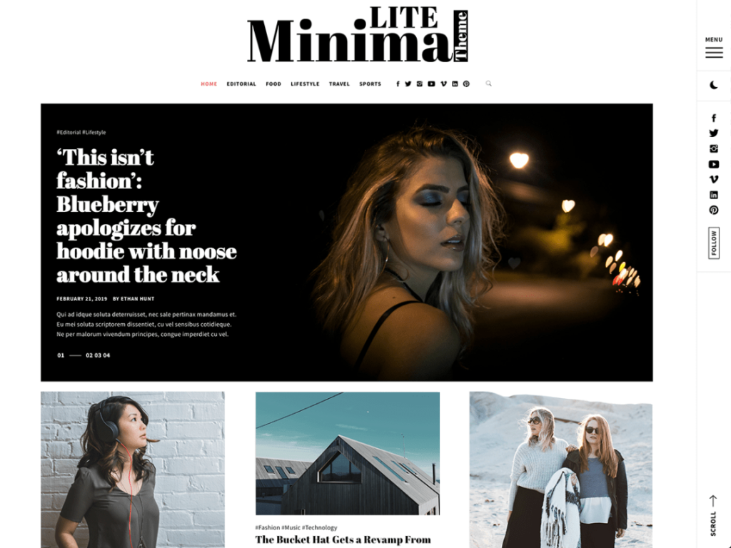Minimal Lite Free WordPress Blog Theme