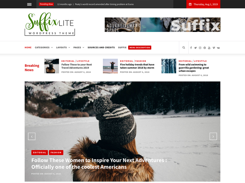 Suffix Lite free WordPress Magazine Theme