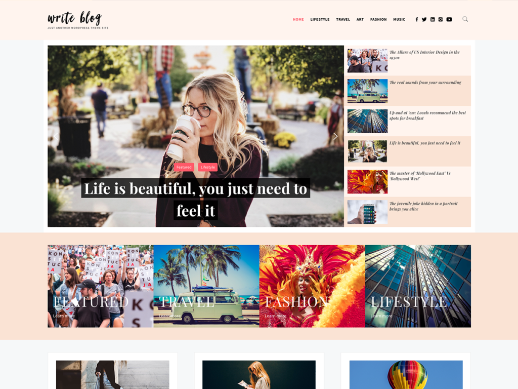 Write Blog is a clean and minimalist theme from Thememattic